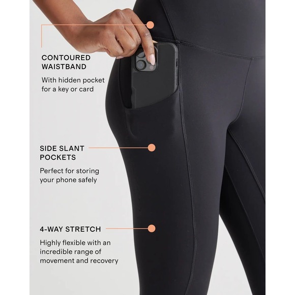 Quince Black Ultra-Form High-Rise Pocket Legging NWT Size Small - Picture 3 of 10